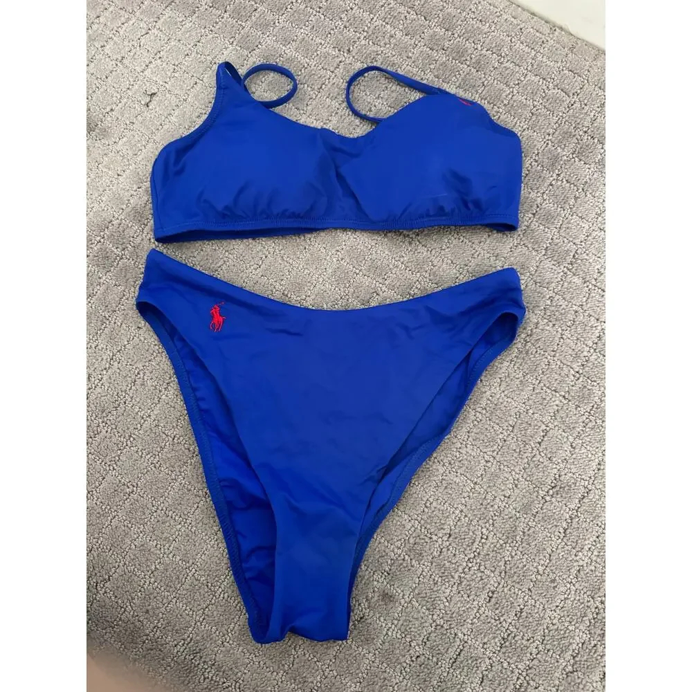 NWOT Polo Ralph Lauren Kennedy Modern High Leg Bikini in Ultramarine SZ S